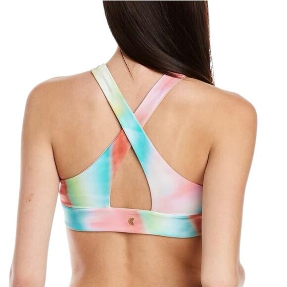 CITRUS Women's Halter Reversible‎ Bikini Swimsuit Top Multi/Sunset tide-Size S - Picture 3 of 6